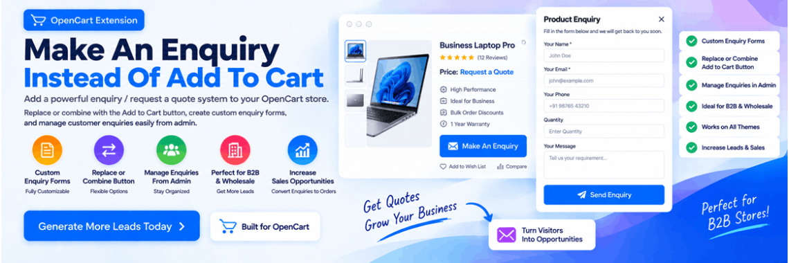 Make An Enquiry Instead of Add To Cart